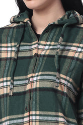 Check Baggy Hoodie Shirt